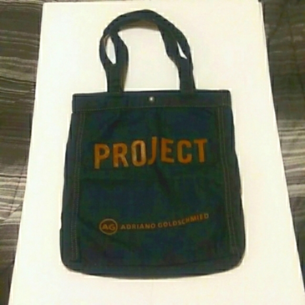 Project Tote Bag by AG Adriano Goldschmied Dark Blue Denim w Snap Closure